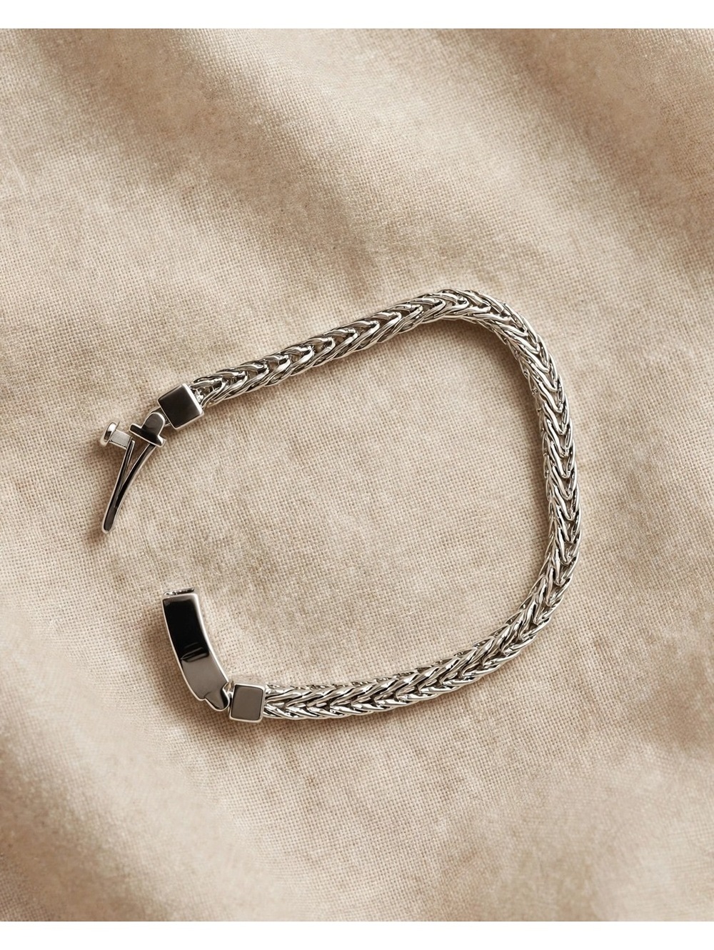 S925 Sterling Braided Chain Bracelet – 7.5", Men's